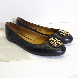 WORN ONCE! TORY BURCH BLACK BALLET FLATS! SIZE 8.5